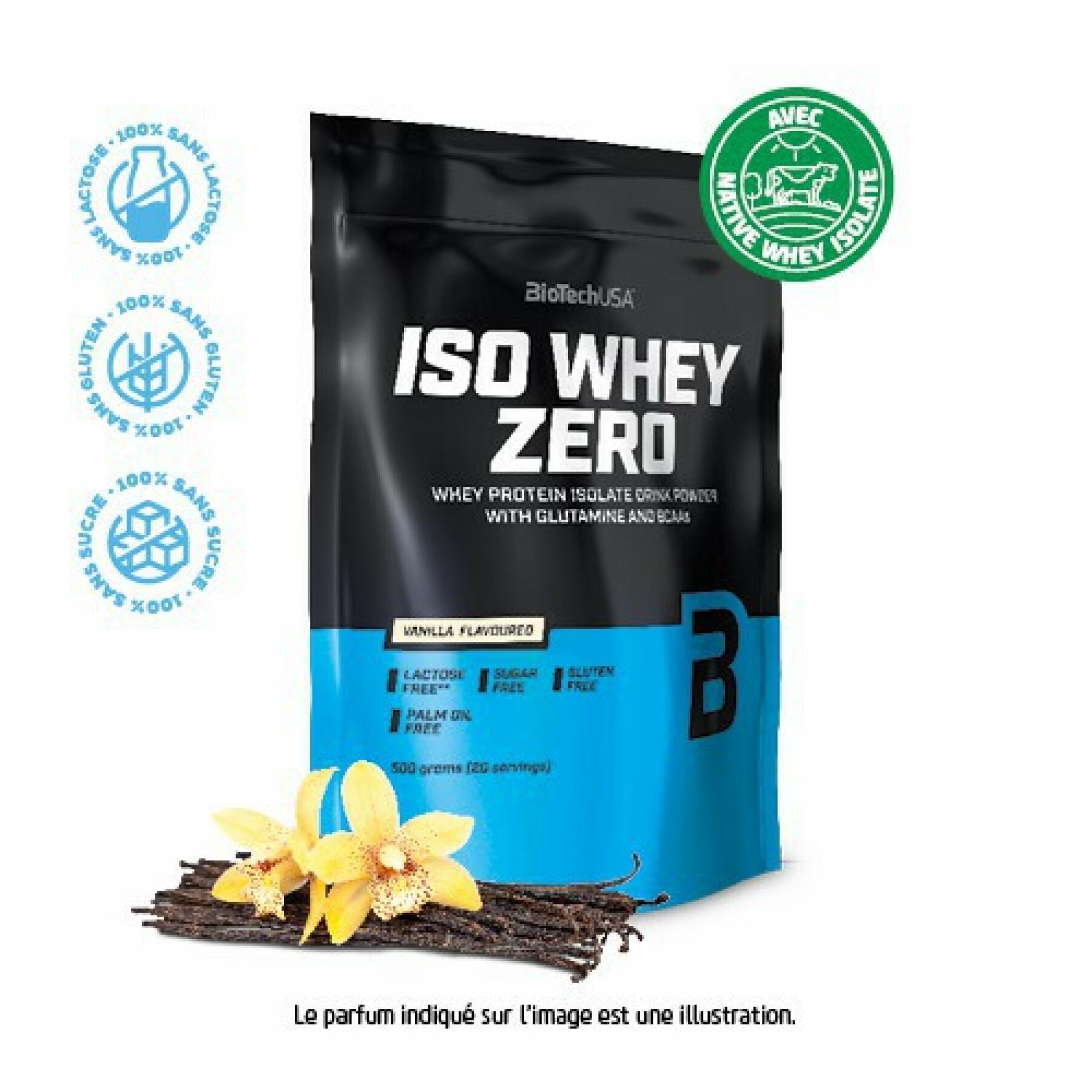 Pacote de 10 sacos de proteína Biotech USA iso whey zero lactose free - Vanille - 500g
