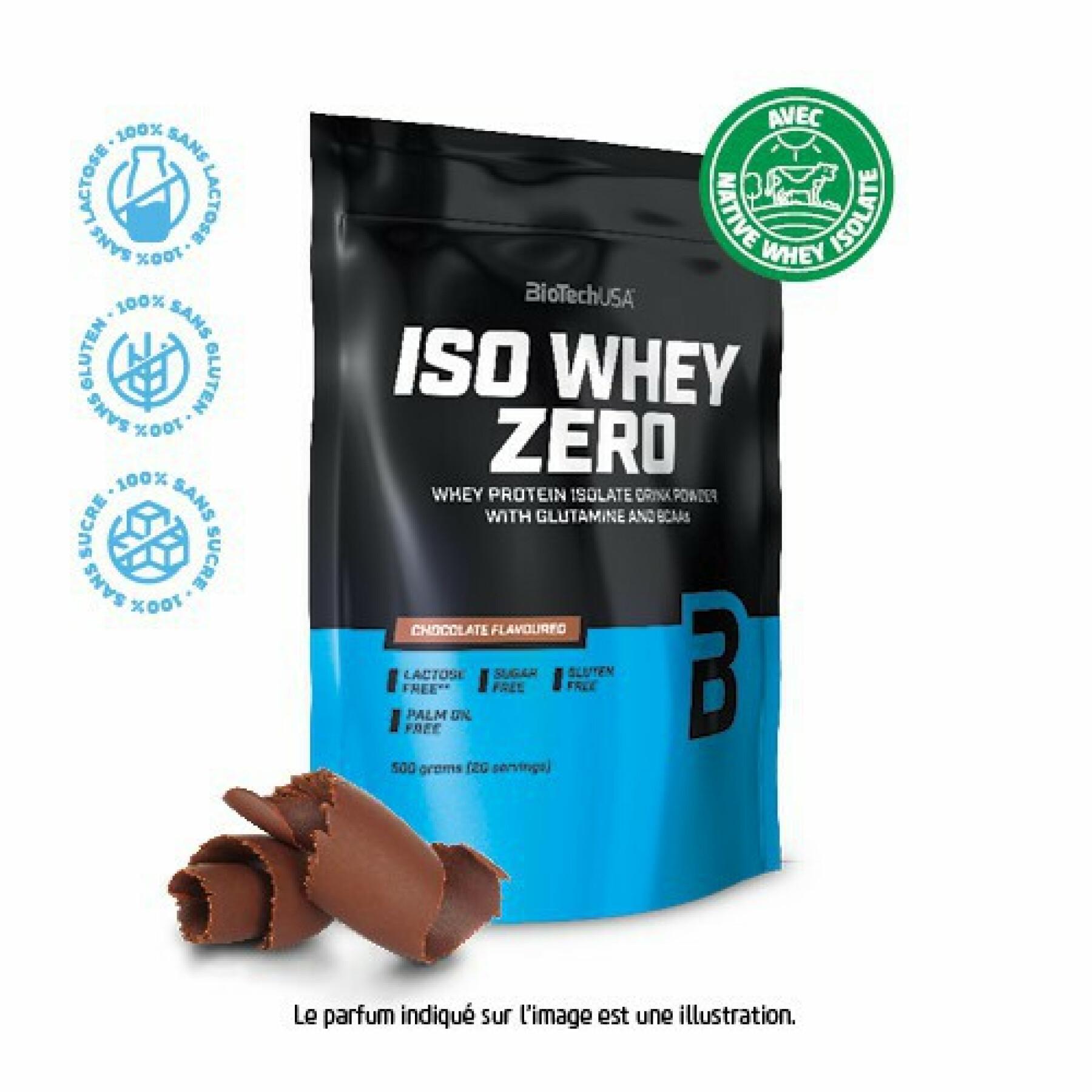 Pacote de 10 sacos de proteína Biotech USA iso whey zero lactose free - Chocolate - 500g