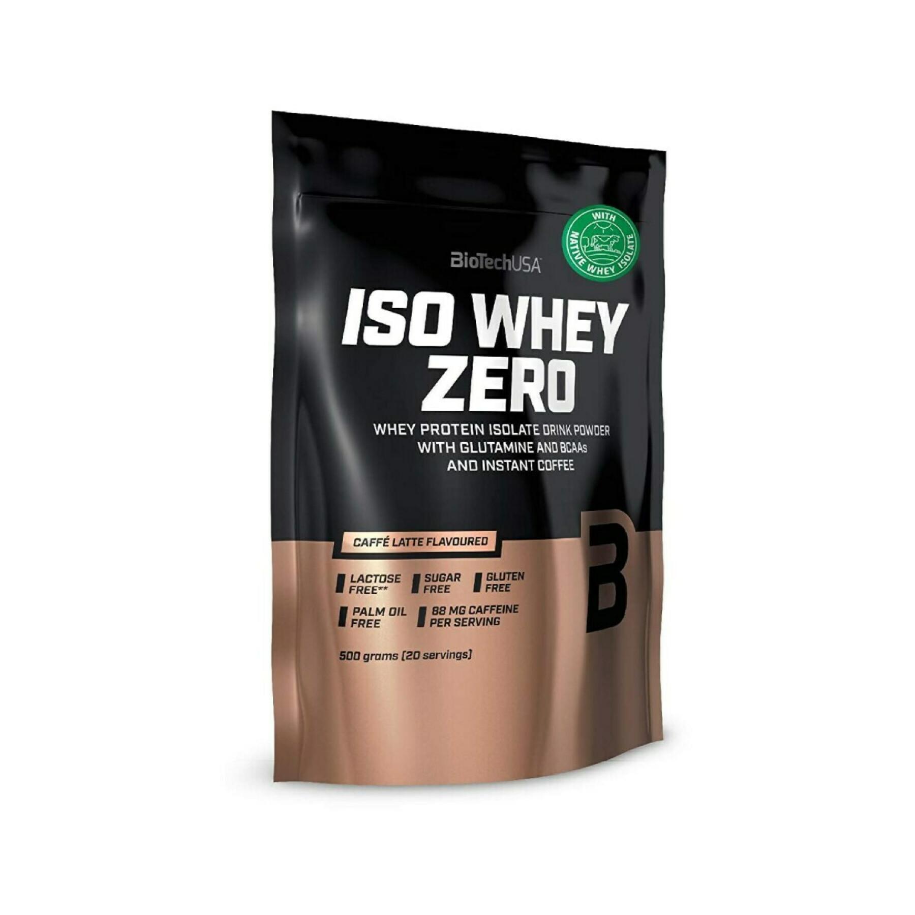 Pacote de 10 sacos de proteína Biotech USA iso whey zero lactose free - Café au lait - 500g