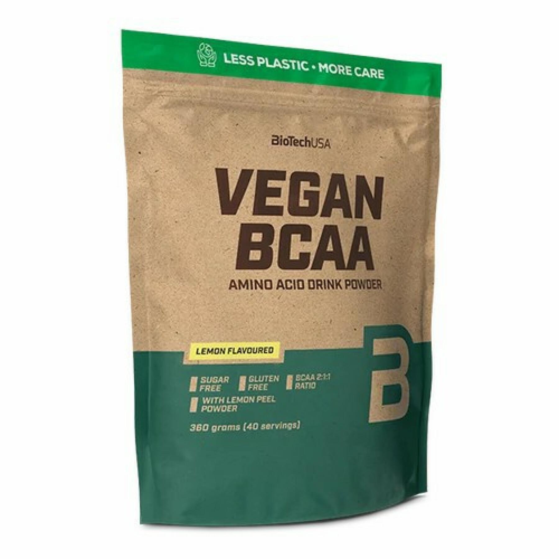 Embalagem de 10 sacos de aminoácidos Biotech USA vegan bcaa - Citron - 360g