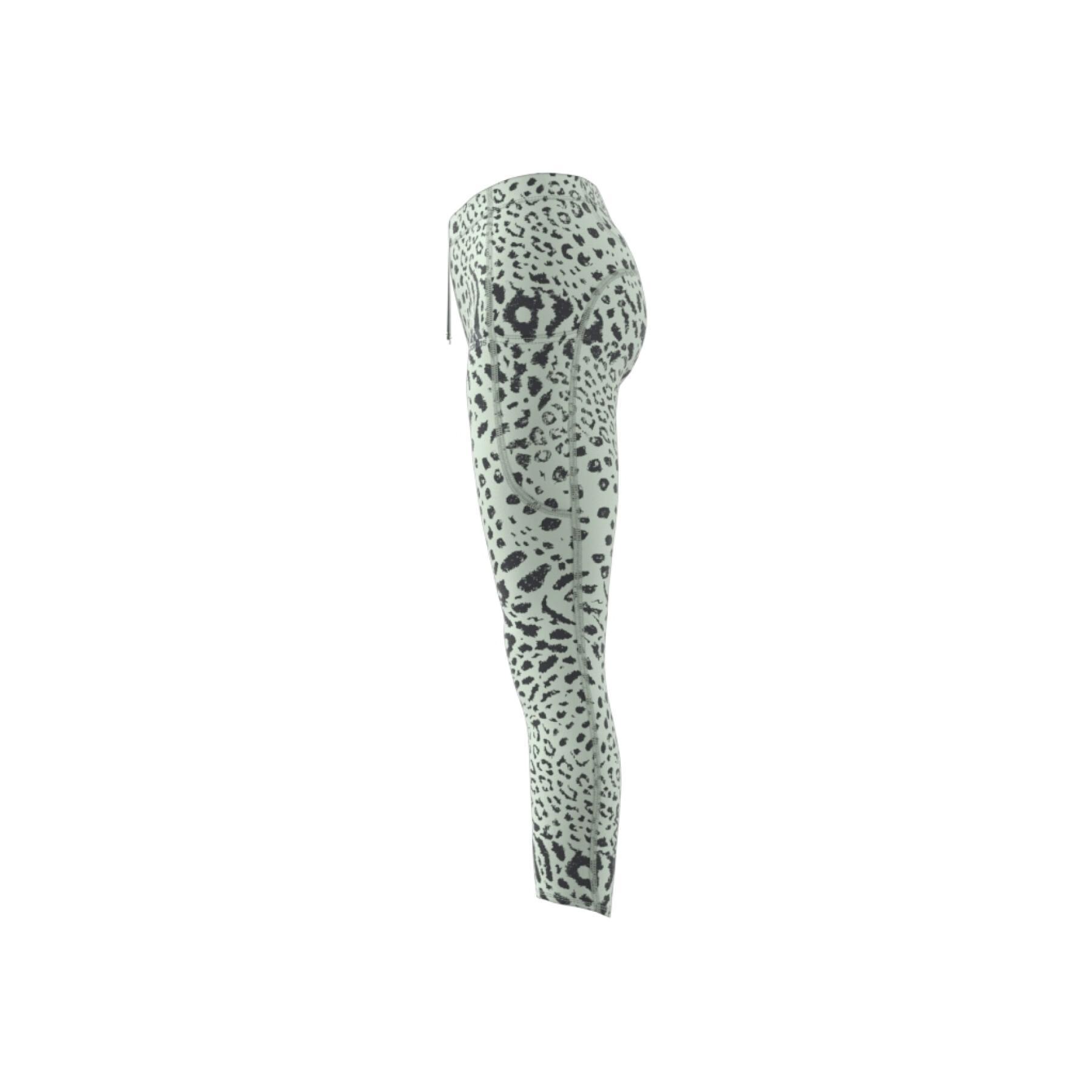 Leopardo 7/8 leopardo feminino de perna de leopardo adidas FastImpact