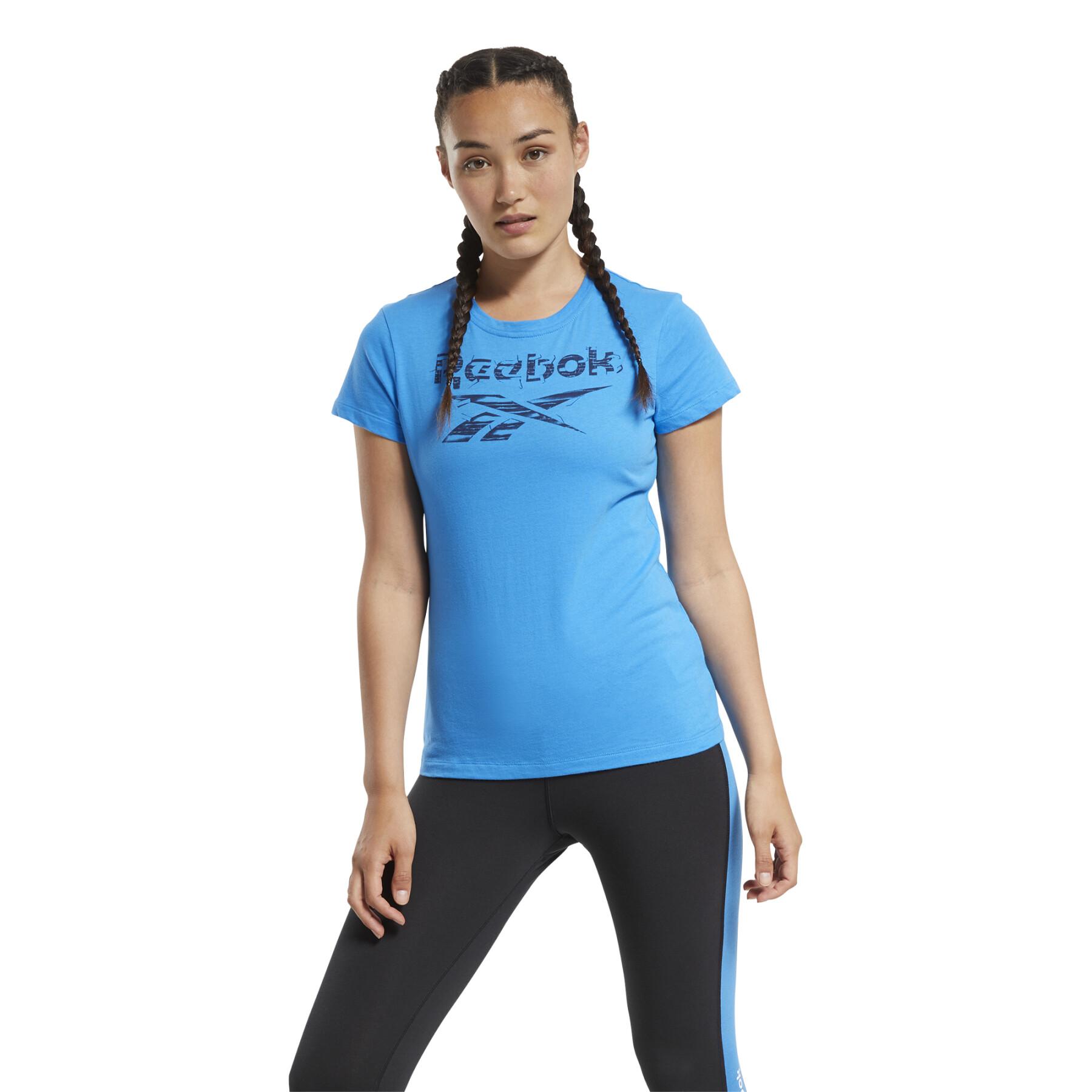 Camiseta feminina Reebok Training Essentials Stacked Logo