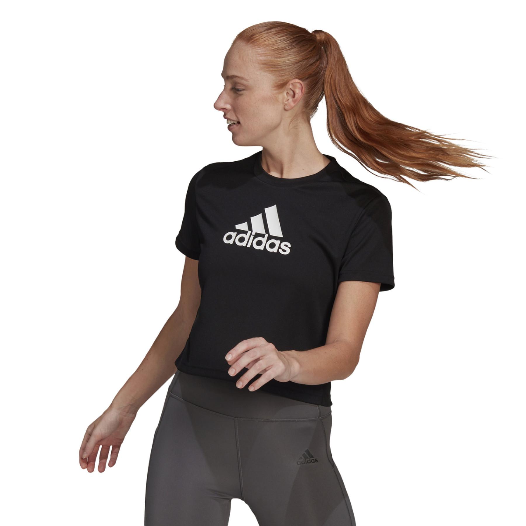 T-shirt court mulher adidas Aeroready Designed 2 Move Logo Sport