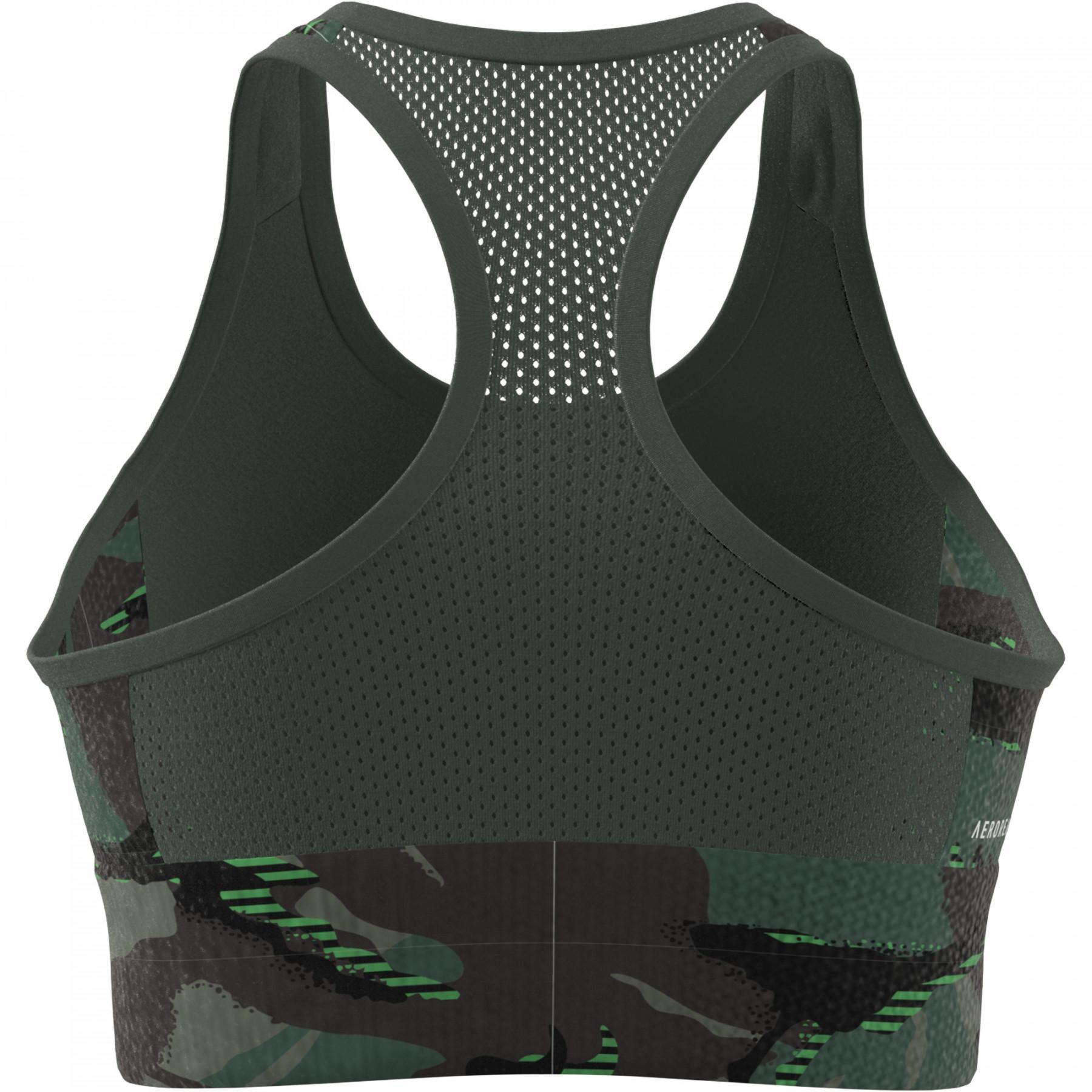 Soutien feminino adidas Aeroready Designed 2 Move Camouflage-Imprimé