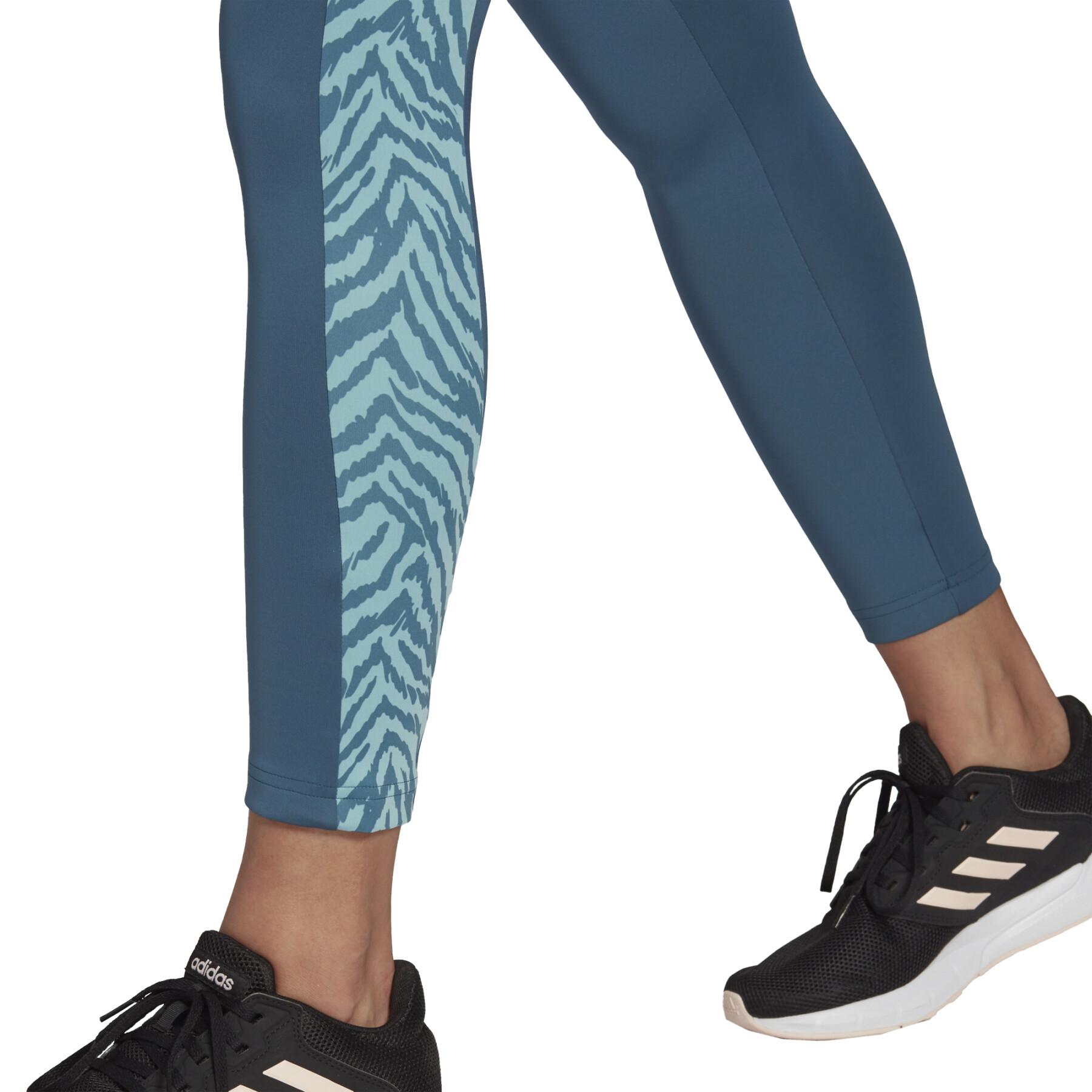 Pernas de mulher adidas 7/8 Designed to Move High-Rise Sport Zebra