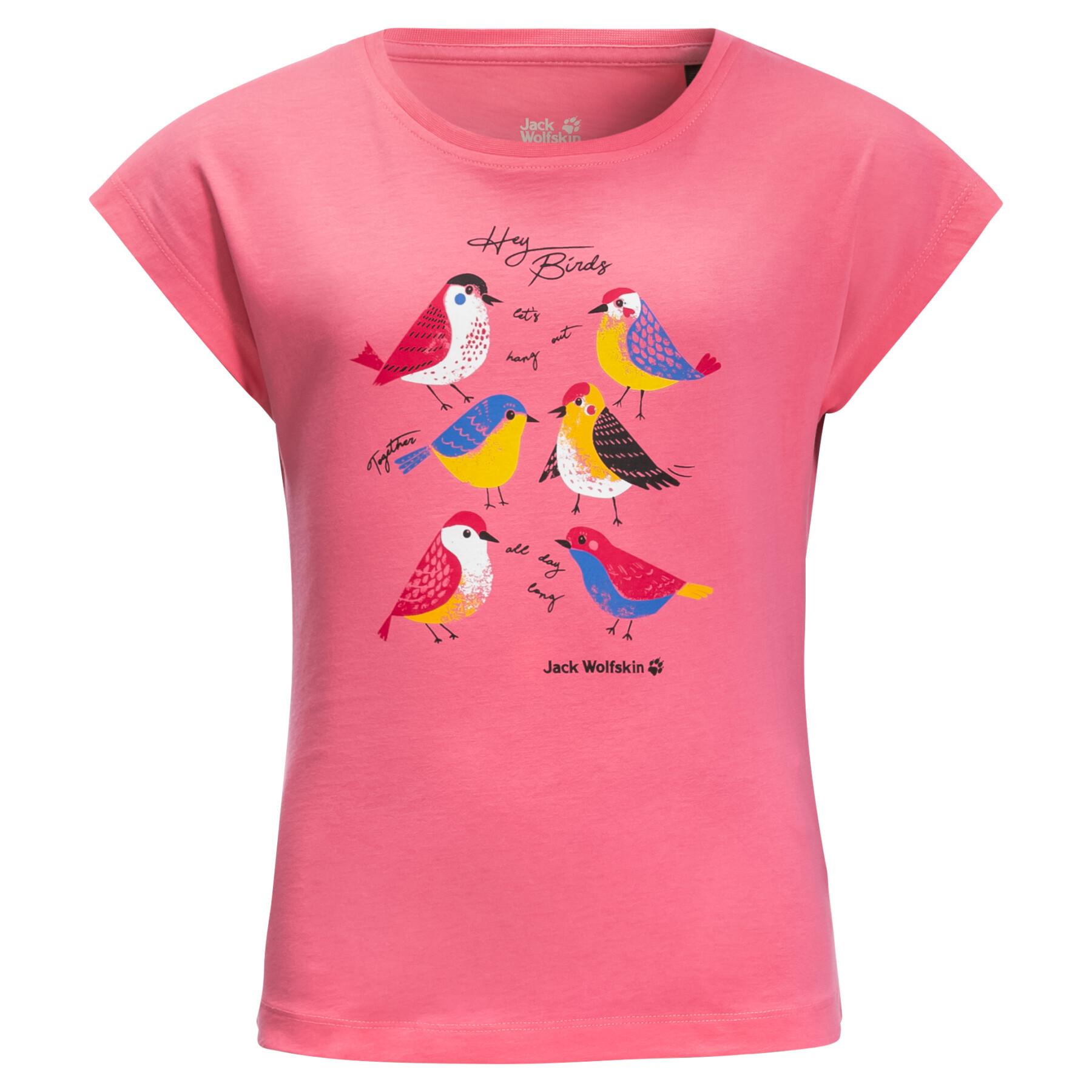 T-shirt de rapariga Jack Wolfskin Tweeting Birds