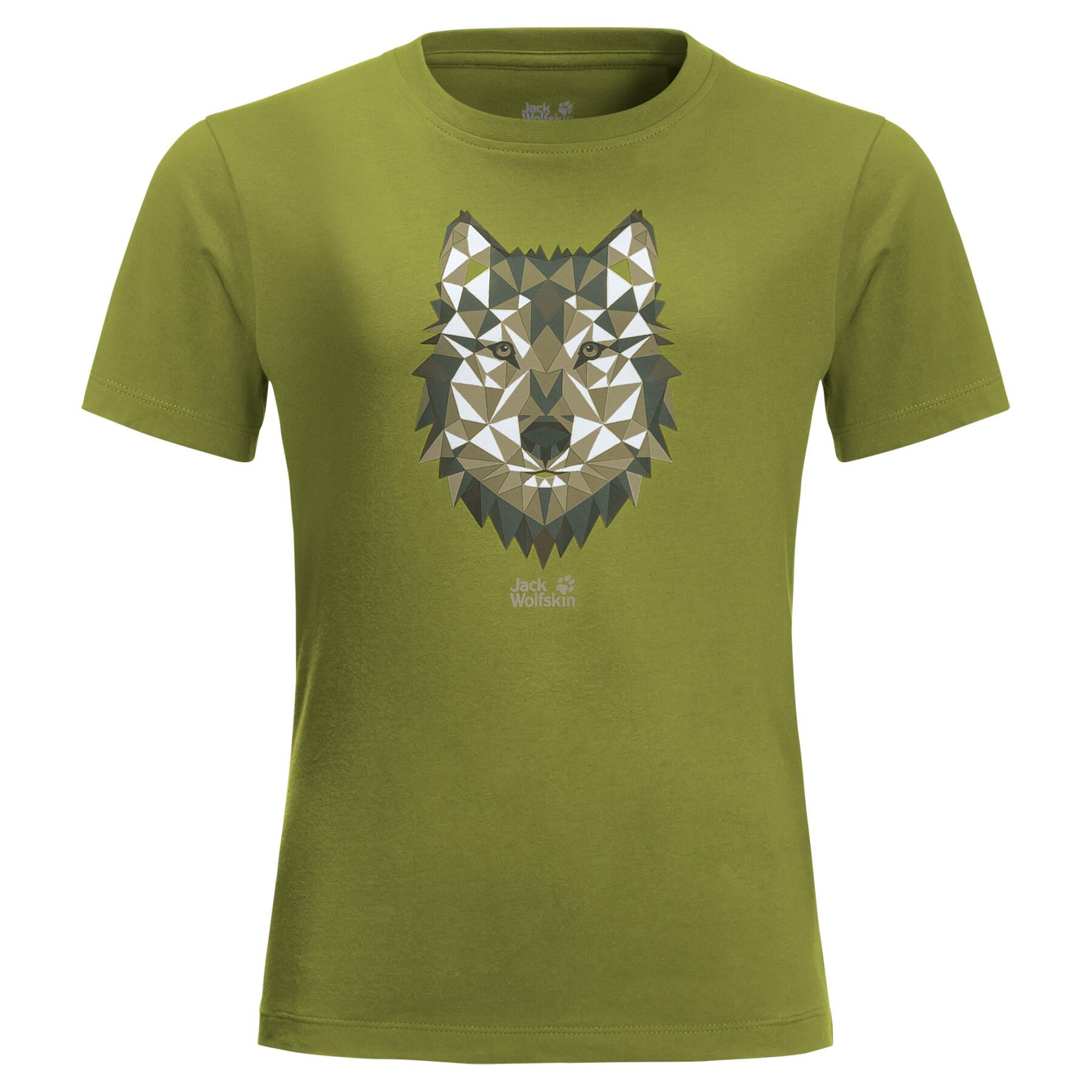 T-shirt de criança Jack Wolfskin Brand Wolf