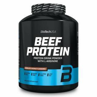 Frasco de proteína de carne de bovino Biotech USA - Fraise - 1,816kg