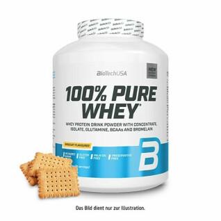 Frasco de proteína de soro de leite 100% puro Biotech USA - Biscuit - 2,27kg