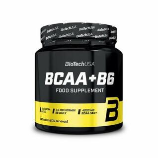 Frascos de aminoácidos Biotech USA bcaa+b6 - 340 comp