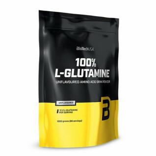 Embalagem de 10 sacos de aminoácidos Biotech USA 100% l-glutamine - 1kg