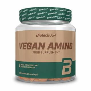 Pacote de 10 frascos de aminoácidos Biotech USA vegan amino - 300 comp
