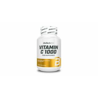 Pacote de 12 frascos de vitamina c Biotech USA 1000 bioflavonoïdes - 30 Comp