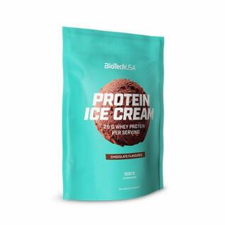 Embalagem de 10 sacos de snacksProtein ice Biotech USA - Chocolate - 500g
