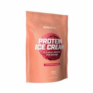 Embalagem de 10 sacos de snacksProtein ice Biotech USA - Fraise - 500g