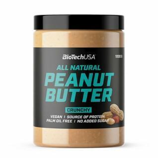 Frasco de snacks de manteiga de amendoim Biotech USA - Crunchy 1 kg (x6)