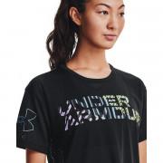 T-shirt mulher Under Armour manga curta e padrão de malha Geo