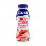 Embalagem de 8 batidos de proteína 330 ml USN Trust RTD 25 Fraise 
